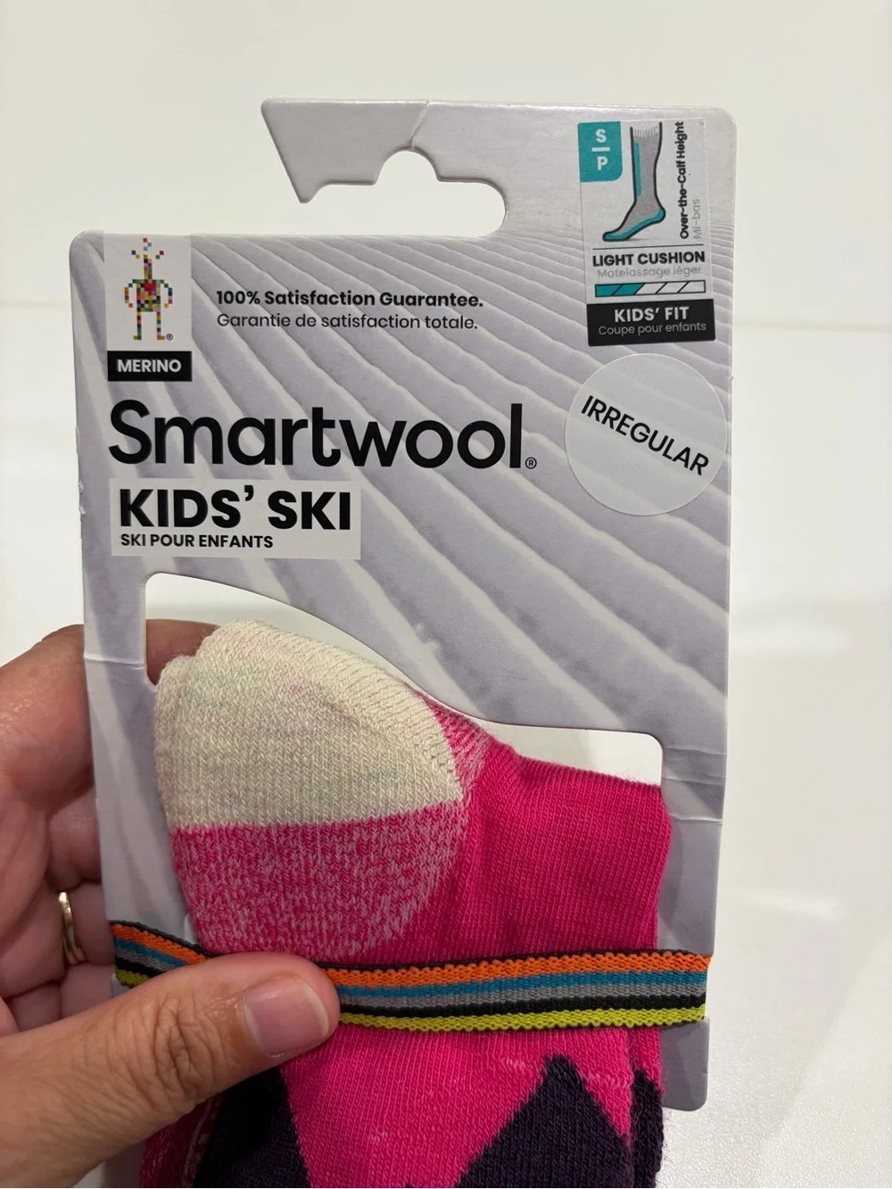 SmartWool Kids Small Light Cushion Ski Socks Over the Calf Pink Mountain NWT